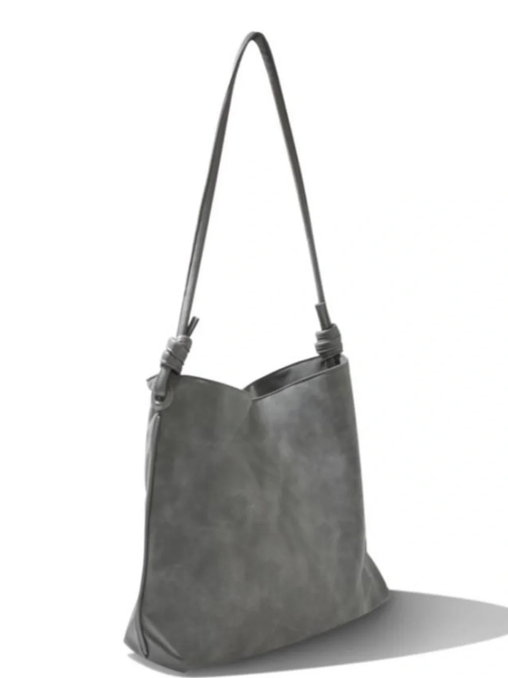 NEW 8 Other Reasons Large Stylish Gray Betsy Hobo Suede Shoulder Bag Purse Tote - Picture 5 of 9